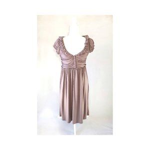 Hoss Intropia Blush Button Corset Style Swoop Neck Ruched Dusty Pink Dress Mediu